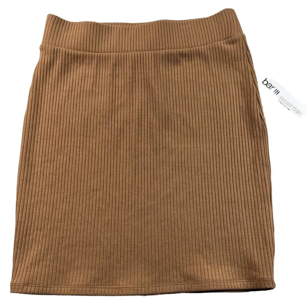 Bar III Bodycon Skirt Womens Size Small Camel Tan Stretch New - Picture 1 of 7
